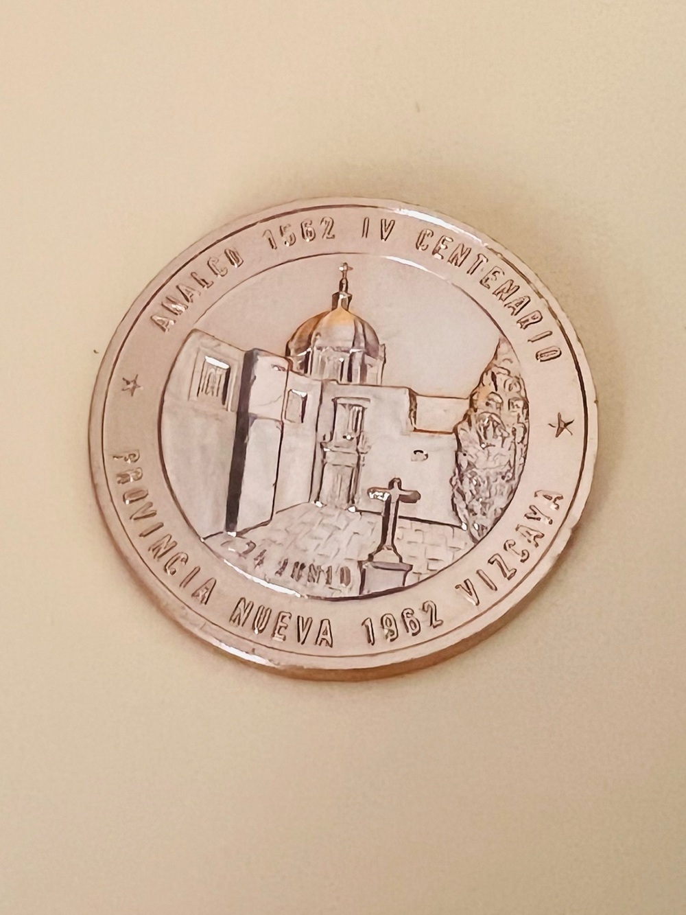 Commemorative Coin with Cathedral Design - copper Tone